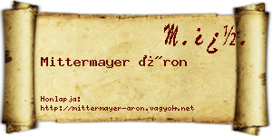 Mittermayer Áron névjegykártya