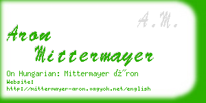 aron mittermayer business card